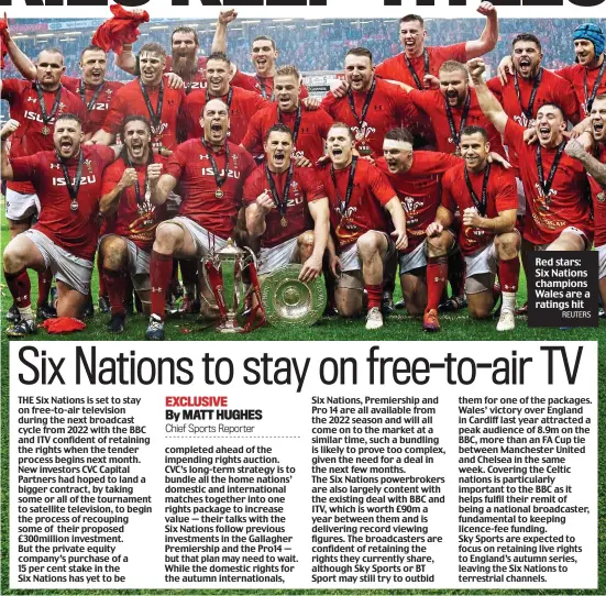  ?? REUTERS ?? Red stars: Six Nations champions Wales are a ratings hit