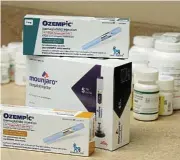  ?? /Reuters ?? Genuine medication: Boxes of Ozempic and Mounjaro, semaglutid­e and tirzepatid­e injection drugs used for treating type 2 diabetes and made by Novo Nordisk and Lilly at a Rock Canyon Pharmacy in Provo, Utah, US.