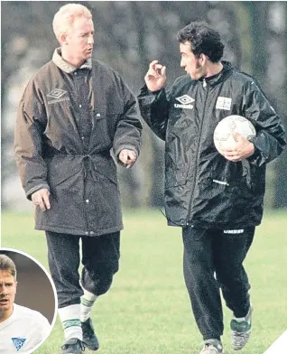  ??  ?? Paolo di Canio wth Tommy Burns during their time together at Celtic and (inset) Simon Ferry in action for Peterhead.