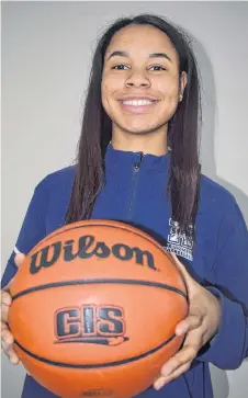  ?? KEVIN ADSHADE/THE NEWS ?? Aliyah Fraser will play university basketball at St. FX next season. Fraser, a Grade 12 student at North Nova, has played prep school hoops in Ontario, and is a former member of Basketball Nova Scotia teams.