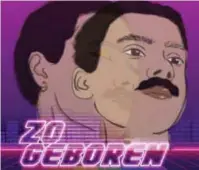  ?? FOTO RR ?? Het logo van de podcast ‘Zo Geboren’, waarin Raf Linmans (47) op zoek gaat naar het verleden van zijn vader Edgard, de “Freddie Mercury van Vlijtingen”.