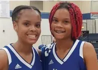  ?? Submitted photo ?? ■ In this undated photo, sisters Shantey Hawkins and Adryanna Hawkins pose in their Linden-Kildare High School basketball uniforms. The girls died Saturday morning in a vehicle accident.