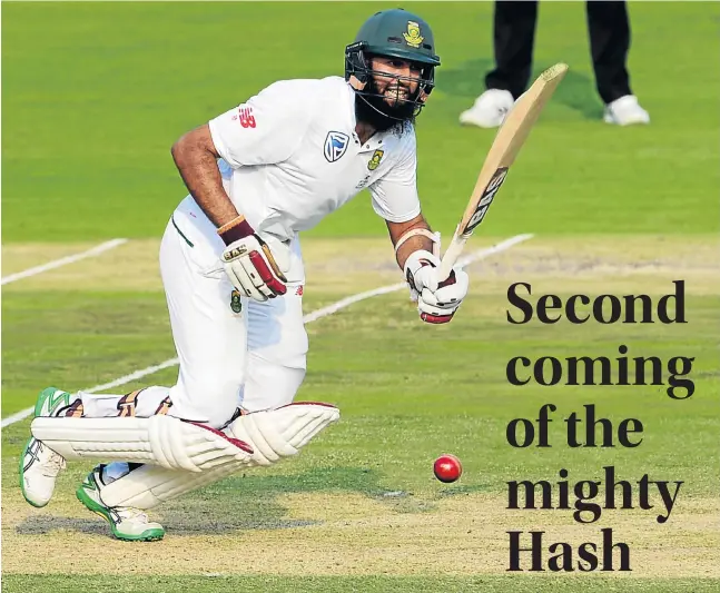  ?? Picture: GALLO IMAGES ?? GRITTY AND GLITZY: Hashim Amla’s hundred in his 100th test at the Wanderers this week was the end of a lean run and an innings of contrasts — grinding for runs at the start, then gliding runs near the end