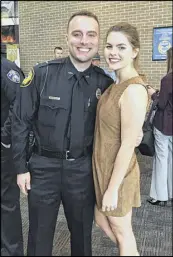  ?? RACHEL HARROD ?? Nicholas Smarr poses with his girlfriend, Rachel Harrod. Smarr, an Americus police officer, was killed when he responded to a domestic call on Wednesday.