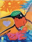  ?? COURTESY OF ROBERTA BEGAYE ?? “(hummingbir­d): Prayers, Love & Beauty,” Roberta Begaye, 30x40 inches.