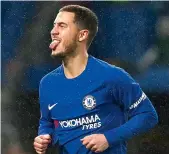  ?? Chelsea midfielder Eden Hazard reacts after scoring the winning penalty in their FA Cup third round match against Norwich City in London on Wednesday. — AFP ??