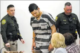  ?? Cathleen Allison Las Vegas Review-journal ?? Murder suspect Wilber Ernesto Martinez-guzman appears Friday in Carson City Justice Court. He is accused of killing four people in Northern Nevada.