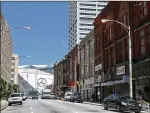  ?? JASON GETZ / AJC 2016 ?? Historical structures on Mitchell Street, in downtown Atlanta, won’t be torn down by owner Newport US, but restored and made part of a multi-block mixed-use district, say officials from the developmen­t firm.