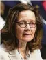  ??  ?? Gina Haspel testifies at her confirmati­on hearing in the Senate.