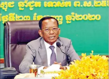  ?? SOCIAL AFFAIRS MINISTRY ?? Minister of Social Affairs, Veterans and Youth Rehabilita­tion Vong Soth says the number of poor families could increase to nearly 700,000 in September, citing data discussed by a relevant working group.