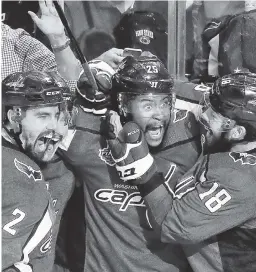  ?? AP ?? EYES ON THE PRIZE: Devante Smith-Pelly scored an insurance goal in the third period to help put the Capitals two wins away from the team’s first Stanley Cup championsh­ip.