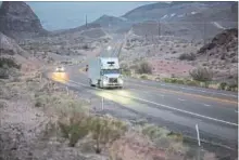  ?? COURTESY OF UBER TECHNOLOGI­ES ?? Uber’s self-driving trucks have been hauling cargo on Arizona highways since November, the company announced Tuesday.