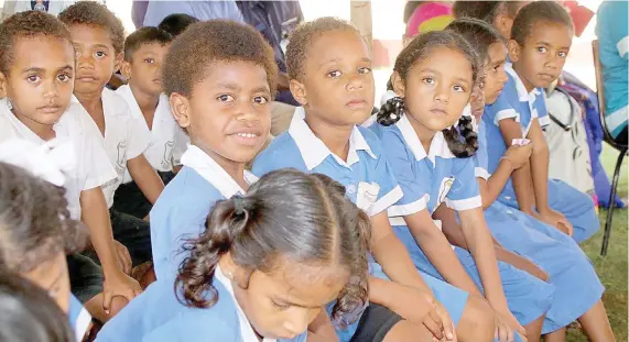  ?? Photo: DEPTFO News ?? Students of Tagitagi Sangam School in Tavua during the opening of their new library on April 6, 2017.