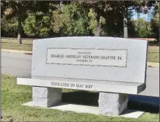  ??  ?? This bench was donated by the Disabled American Veterans chapter in Jonesboro.