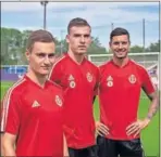  ??  ?? De Frutos, Lunin y Javi Sánchez.