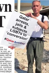  ?? ?? Stand: Peter Tatchell in Qatar