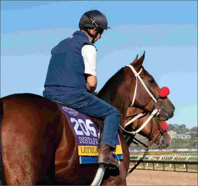  ?? BARBARA D. LIVINGSTON ?? Letruska can clinch her claim to the older female title with a win in the Breeders’ Cup Distaff.