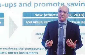  ?? PIC By SALHANI IBRAHIM ?? Permodalan Nasional Bhd (PNB) group chief executive officer Datuk Abdul Rahman Ahmad at the media briefing on PNB’s financial results in Kuala Lumpur yesterday.