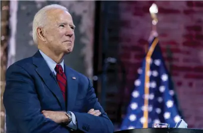  ?? FOTO: ANDREW HARNIK/TT-AP ?? Demokraten Joe Biden agerar redan som om han vore president i USA.