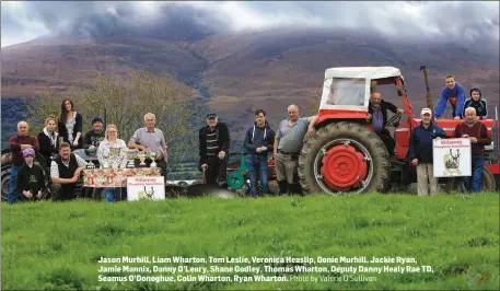  ?? Photo by Valerie O’Sullivan ?? Jason Murhill, Liam Wharton, Tom Leslie, Veronica Heaslip, Donie Murhill, Jackie Ryan, Jamie Mannix, Danny O’Leary, Shane Godley, Thomas Wharton, Deputy Danny Healy Rae TD, Seamus O’Donoghue, Colin Wharton, Ryan Wharton.