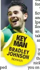  ??  ?? KEY MAN BRADLEY JOHNSON Norwich