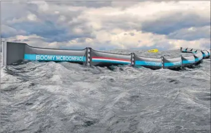  ?? Photo: TheOceanCl­eanup.com ?? Dutch courage: The Ocean Cleanup’s prototype being floated in the North Sea.
