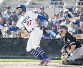  ?? Robert Gauthier Los Angeles Times ?? MATT KEMP connects on a third-inning, three-run homer against White Sox right-hander Tyler Danish at Camelback Ranch. Kemp had two hits.