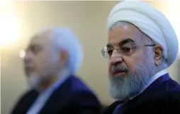  ?? AP PHOTO ?? WAR OF WORDS: Iranian President Hassan Rouhani, above, on Sunday warned the U.S. that conflict with Iran ‘would be the mother of all wars,’ drawing an all-caps tweeted reply from President Trump.
