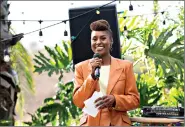  ??  ?? This image released by HBO shows Issa Rae in a scene from the fourth season premiere episode of “Insecure.” Nomination­s for the next Emmy Awards will be announced on Tuesday (Merie Weismiller Wallace/ HBO via AP)