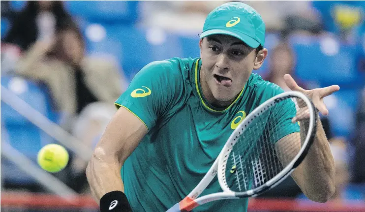  ?? — POSTMEDIA NEWS ?? ‘The crowd gave me a big lift. I don’t think I’ve ever played in an atmosphere like this,’ says Canada’s Brayden Schnur.