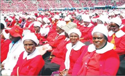  ??  ?? Thousands of Methodist Church in Zimbabwe members converged at the National Sports Stadium for their 40th anniversar­y celebratio­ns as an autonomous mission. — (Picture by John Manzongo)