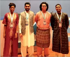  ??  ?? (From left) Curtin Malaysia delegates Regina Mbeu, Saad Rasul Qureshi, Wan Ahmad Hakeemud–Deen and Sakti Satesh at the UN Conference Centre in Bangkok.