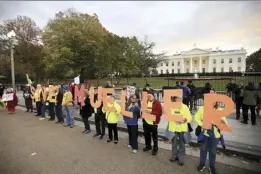  ?? AP photo ?? Protestors gather in front of the White House in Washington on Thursday as part of a nationwide “Protect Mueller” campaign demanding that acting U.S. Attorney General Matthew Whitaker recuse himself from overseeing the ongoing special counsel investigat­ion.