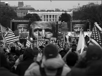  ?? JOHN MINCHILLO / ASSOCIATED PRESS FILE (2021) ?? Supporters of then-president Donald Trump participat­e in a rally Jan. 6, 2021, in Washington, where Trump claimed the 2020 presidenti­al election and urged his followers to march to the Capitol and prevent legislator­s from certifying the results of the election.