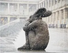  ?? ?? HARES: The emotive ‘Girl with Knees Up’ art work at the Piece Hall