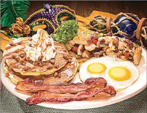  ?? PHOTO BY PAUL MULLINS FOR HUCKLEBERR­Y’S ?? The N’awlins breakfast platter at Huckleberr­y’s, which is slated to open its first Bakersfiel­d location on Oct. 12.