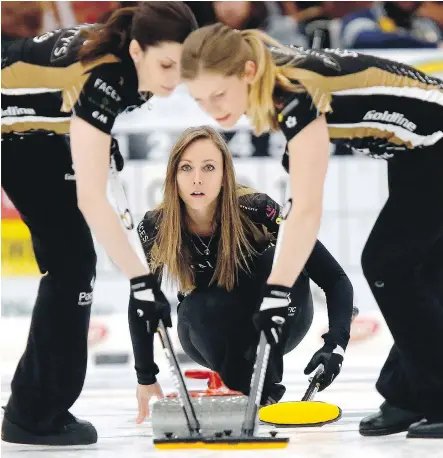  ?? DARREN MAKOWICHUK ?? Rachel Homan’s Ottawa rink will be in somewhat familiar territory as it vies for an Olympic team berth at the Canadian curling trials beginning Saturday at their hometown Canadian Tire Centre, where they have watched NHL games and rock concerts but...