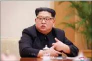  ?? KOREAN CENTRAL NEWS AGENCY — KOREA NEWS SERVICE VIA AP, FILE ?? North Korean leader Kim Jong Un speaks to the state-run media Friday.
