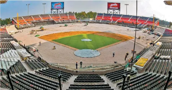  ?? CORTESÍA DIABLOS ?? El estadio de los Diablos Rojos del México luce ya con muchos avances en su construcci­ón.