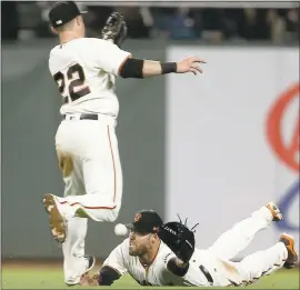  ?? RAY CHAVEZ — STAFF ?? The ball just didn’t bounce the right way for the Giants in the first half of the season as they lost 56 games and trail the first-place Dodgers by 27 games.