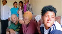  ?? Picture: IAN LANDSBERG ?? DISBELIEF: The heartbroke­n family of Derrick van der Heever, who died with eight other fishermen. Seated, from left, are his brother Henry van der Heever, his mother Johanna America and his widow Rosemarie van der Heever.