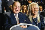  ?? PATRICK SEMANSKY / AP ?? Las Vegas Sands CEO Sheldon Adelson and his wife, Miriam, were among the big-dollar donors who lavished millions on political committees in July ahead of the first major political test of Donald Trump’s presidency.