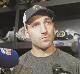  ?? STAFF FILE PHOTO BY NANCY LANE ?? NOT A WELCOME BACK: Bruins veteran center Patrice Bergeron will miss the opening of training camp with back spasms.