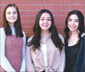  ?? SUBMITTED ?? Gravette homecoming queen candidates include seniors Trinity Burnett (left), Joslyn Hendren and Dannia Morales.