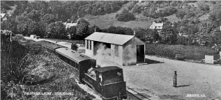 ?? VALENTINE POSTCARD/WHRHG ARCHIVE ?? The newly-constructe­d Beddgelert station in 1923 with 0-6-4T Moel Tryfan on what is believed to be a crew-training run prior to the opening of the line in June that year.