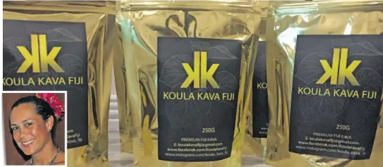  ?? Photo: Koula Kava Fiji ?? Pouches of Koula Kava Fiji on display. Inset: Pauline Benson.