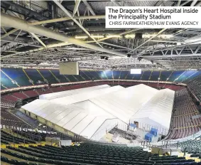  ?? CHRIS FAIRWEATHE­R/HUW EVANS AGENCY ?? The Dragon’s Heart Hospital inside the Principali­ty Stadium