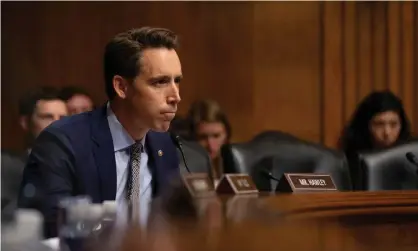  ??  ?? The Republican senator Josh Hawley recently said an ‘economy driven by money changing on Wall Street ultimately benefits those who have the money to start with’. Photograph: Rex/Shuttersto­ck