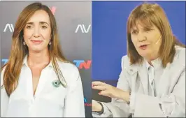  ?? ?? ARRIBA ELLAS. Victoria Villarruel y Patricia, con mejor imagen positiva que el presidente Javier Milei. El expresiden­te Macri es el dirigente político con peor imagen de Argentina.