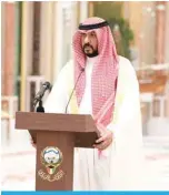  ?? ?? Defense Minister Talal Khaled Al-Ahmad Al-Sabah takes his oath.